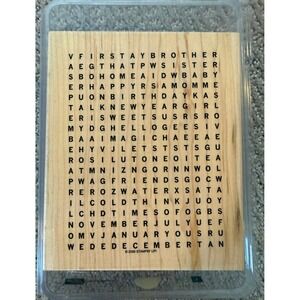 Stampin Up Word Search Rubber Stamp